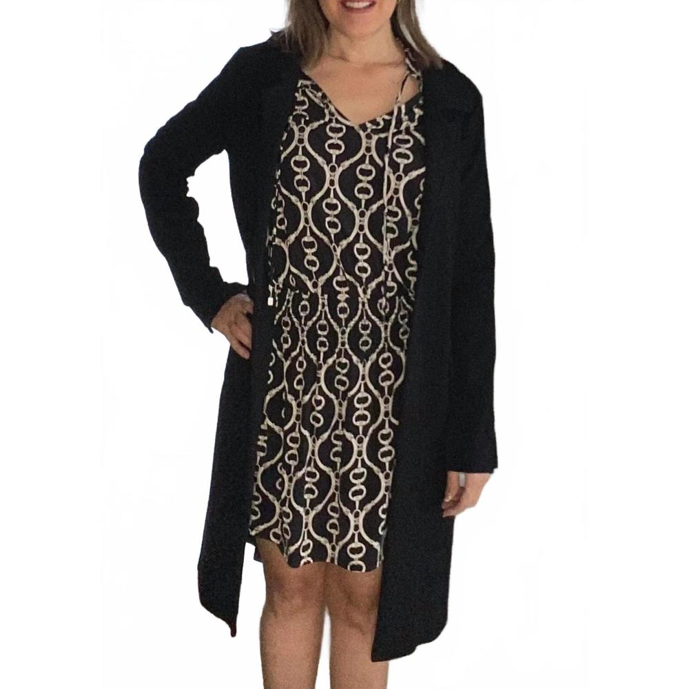 NEW ARIELLA long collared jacket in black